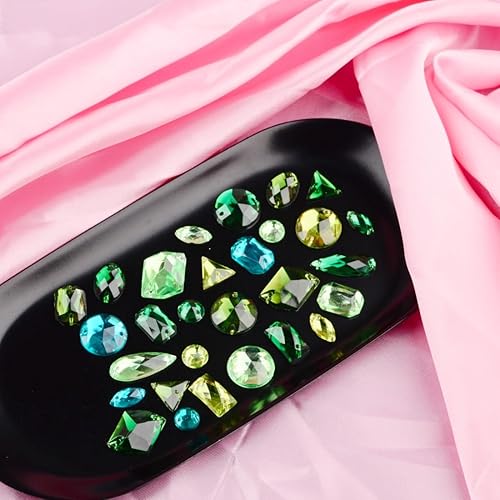 Miniatura 9 de 650 piezas de diamantes de imitación acrílicos grandes para coser, piedras de cristal, 2 agujeros, diamantes de imitación con parte trasera plana