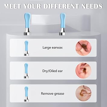 BEBIRD Original Ear Cleaner Replacement Tips, 10pcs Waterproof Silicone Ear Spoon for Ear Wax Removal Endoscope, Ear Cleaning Tips Set for Most Model R1/Earsight Plus/X17Pro/30S/W3/T15/X3/X1/R3 etc