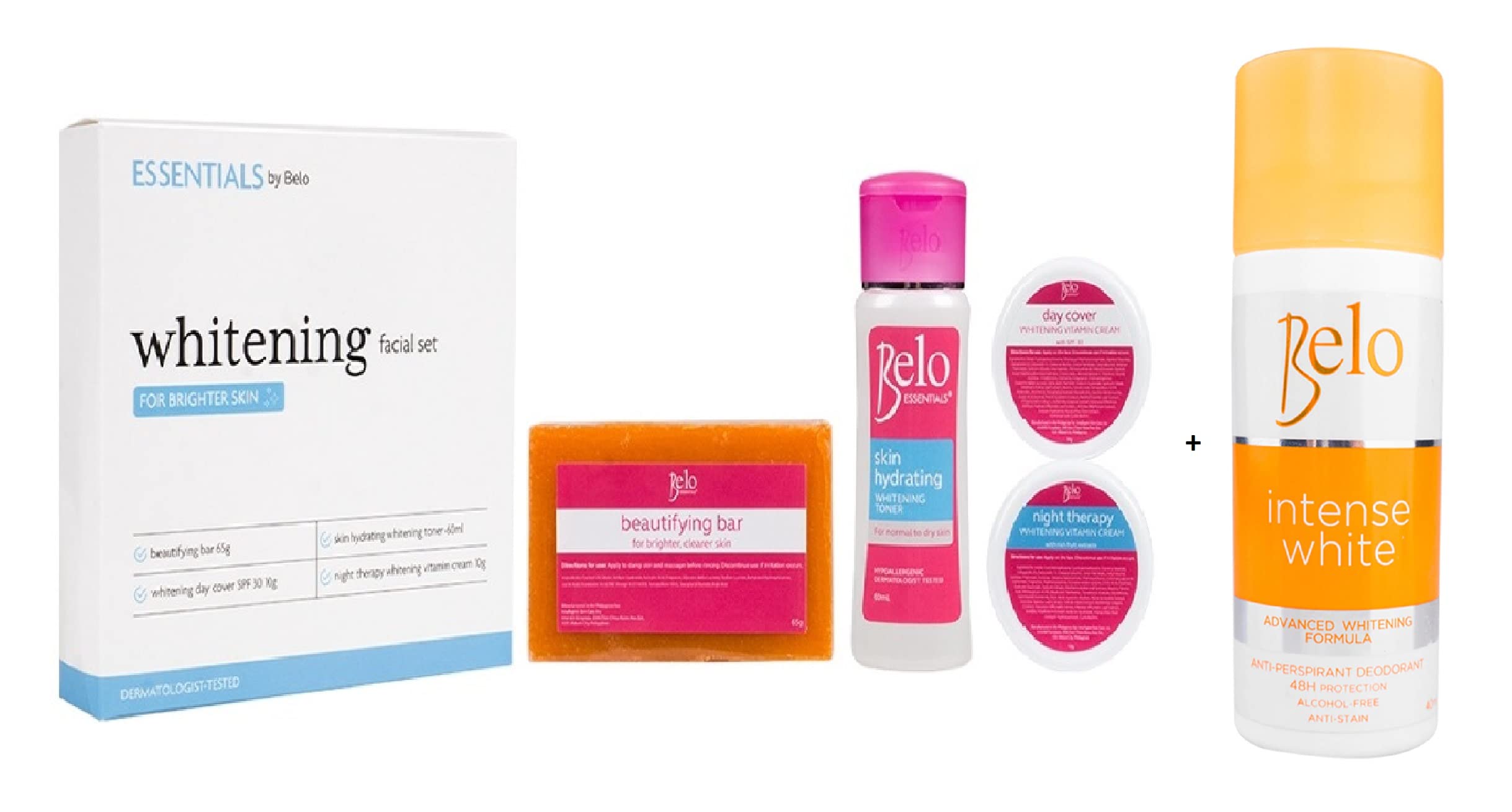 Belo Whitening Face Set & Intense White Deo Combo