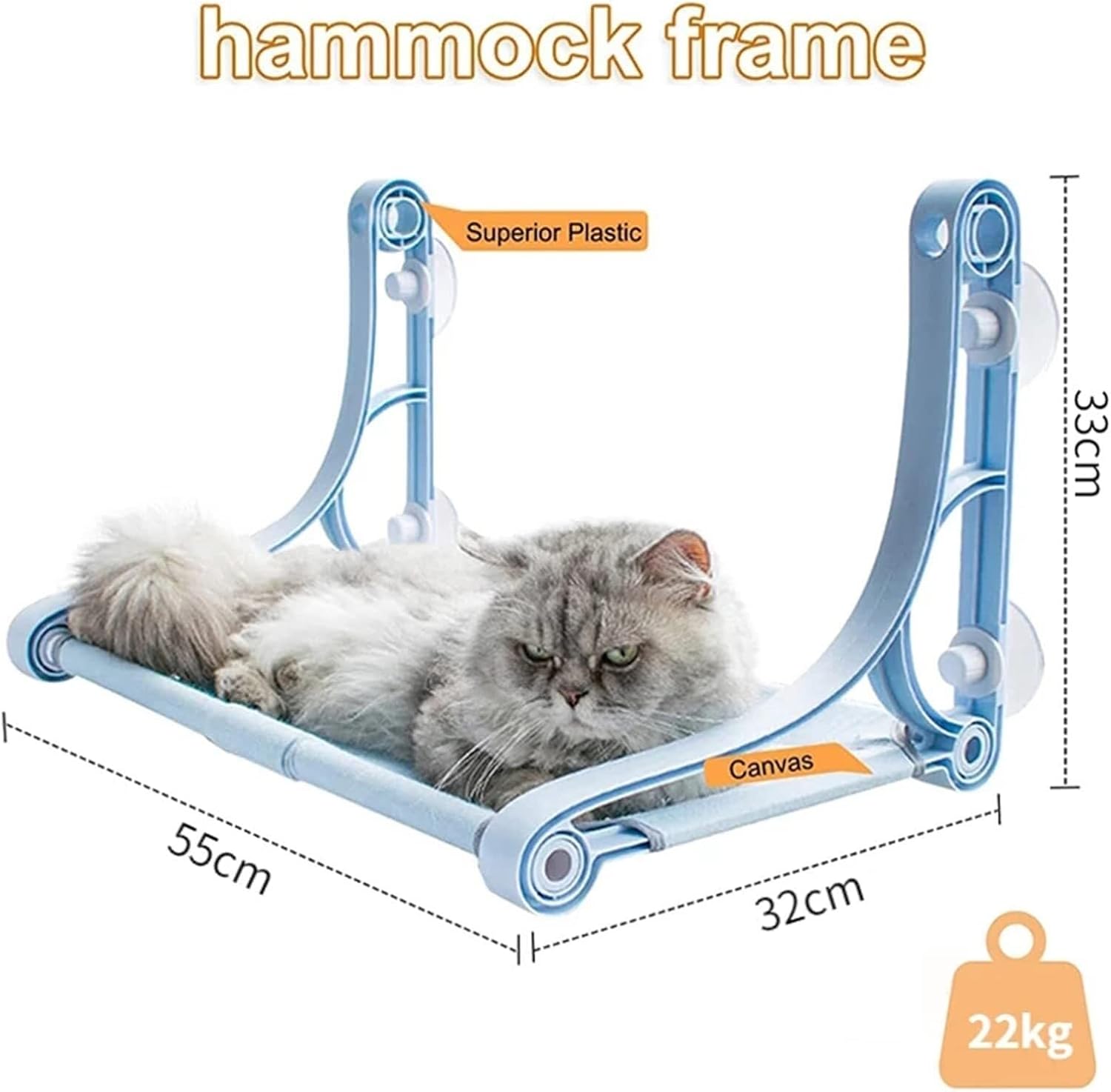 Cat Window Perch,with 4 Strong Suction Cups and Wall Anchors,Cat Hammock for Large Cats