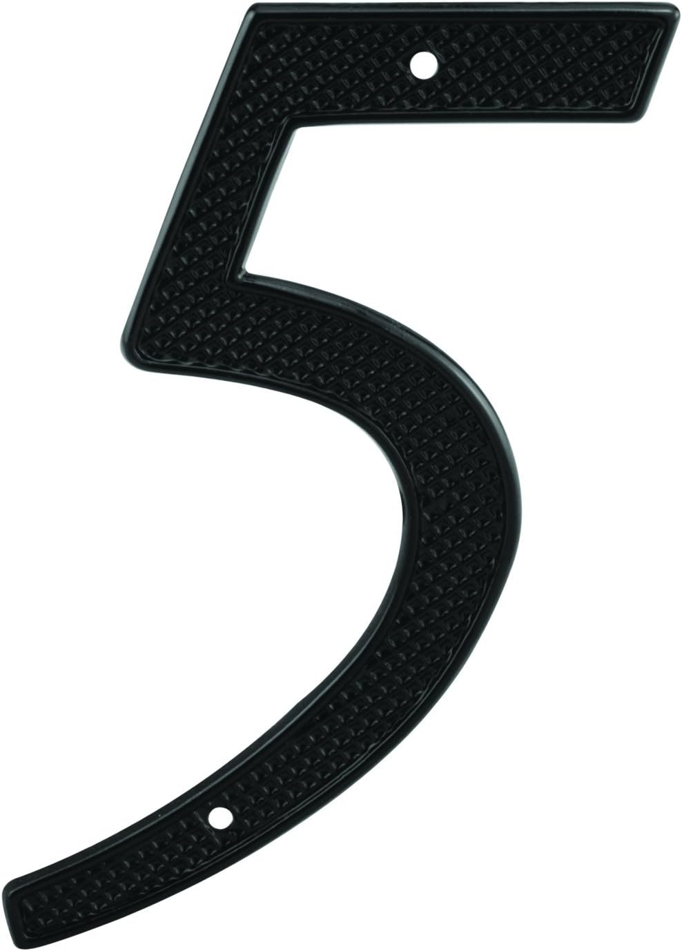 Prime-Line MP4115 4 In. House Number 5, Diecast, Black Finish (2 Pack)