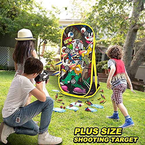 Quanquer Shooting Practice Target for Nerf Gun - Clown Shooting Target Toy with Net - Ideal Christmas Toy Gifts for Boys Girls Indoor Outdoor Activity