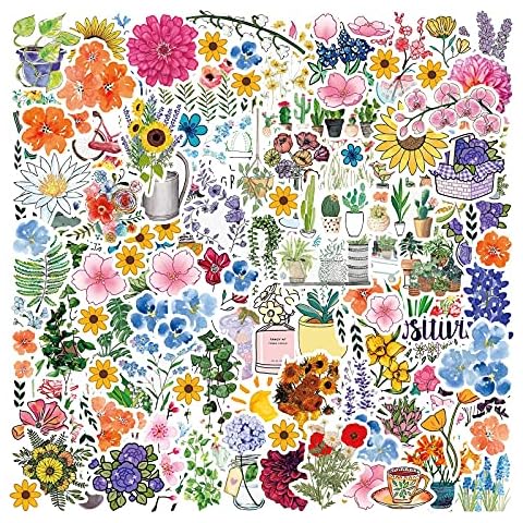 Cotrida 151 pcs Flowers Stickers,Aesthetic Botanical Deco Paper Sticker for Scrapbooking, Journaling Supplies,Planners,Kid DIY Art Crafts,Bullet Journal,Laptop Cover