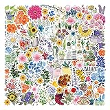 Cotrida 151 pcs Flowers Stickers,Aesthetic Botanical Deco Paper Sticker for Scrapbooking, Journaling