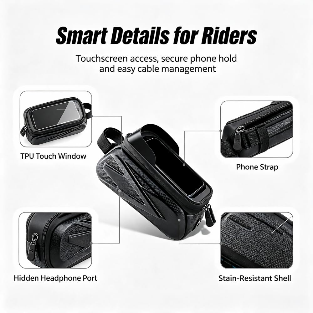 Borsa da Telaio per Bicicletta per Diamondback Mason 2 2019 | Borsa Telaio Bici Impermeabile, Borsa per Telaio Bici con Visiera Touch Screen, Borsa da Manubrio Bici di Grande Capacità