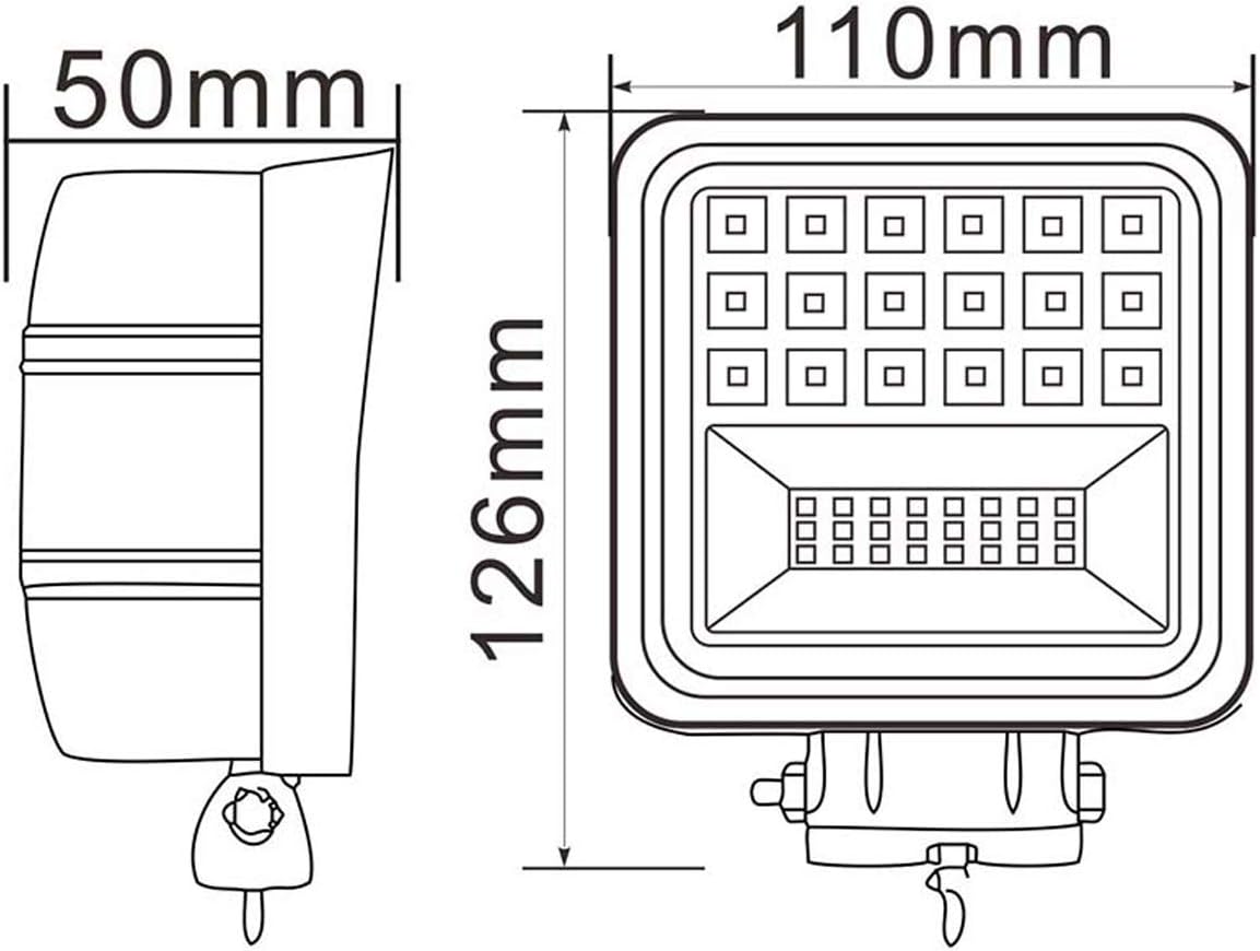 Willpower 2Pcs 4 Inch 126W Off Road Driving Lights Square LED Fog Light Spot Flood Combo Beam LED Cubes Work Lamps for Trucks Jeep Heavy Duty ATV UTV SUV Boat