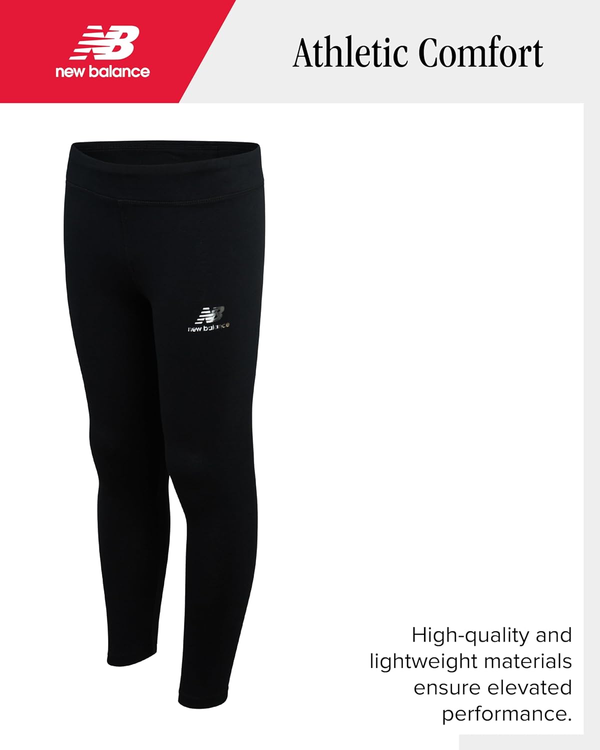 New Balance Girls Leggings Set - 3 Piece Short Sleeve Shirt and Leggings Outfit for Girls - Workout Yoga Pants (Sizes 7-16)