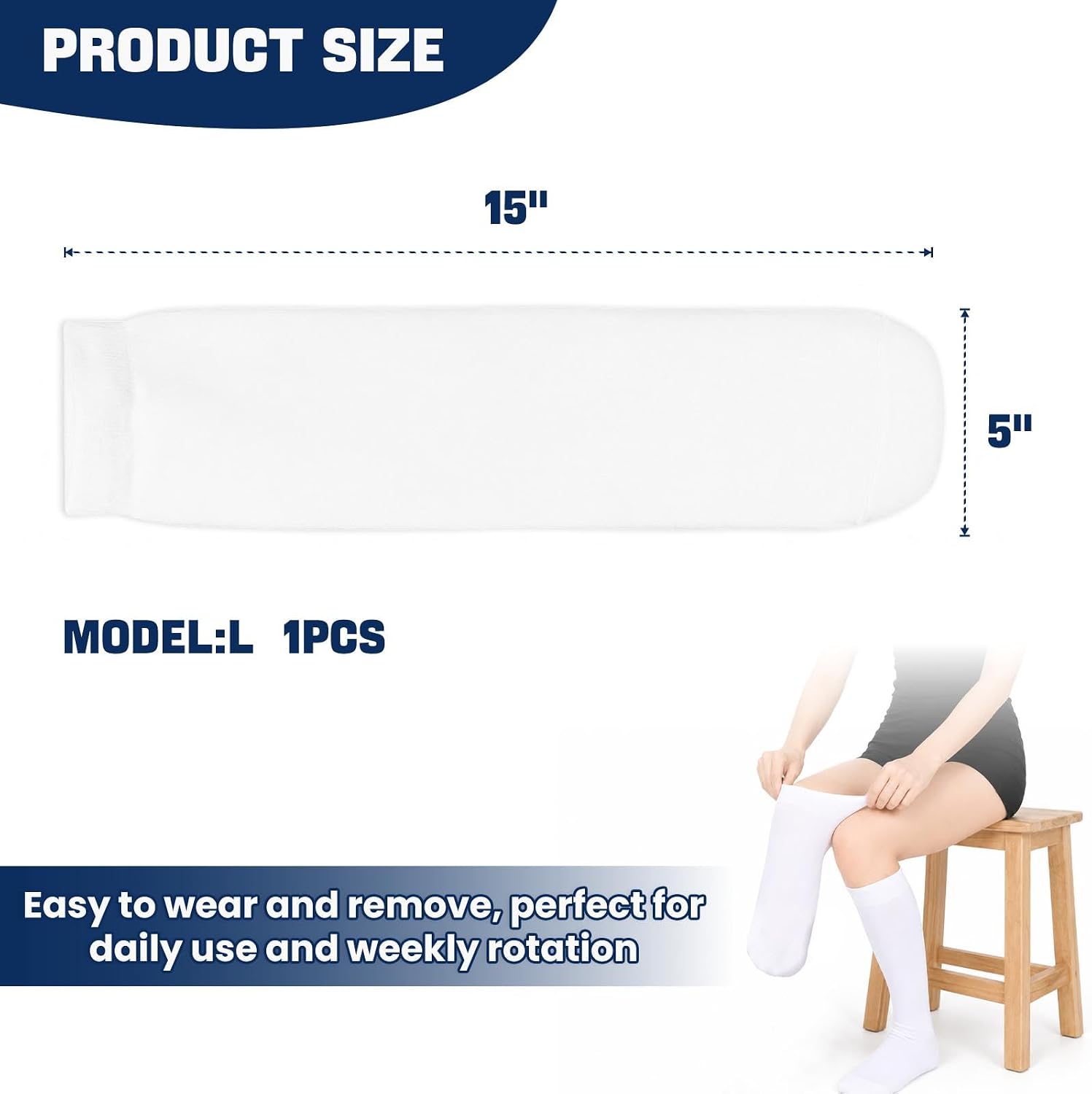 Prosthetic Gel Socks, Skin-Friendly and Comfortable Use, Cotton and Gel Soft Liner for Daily Wear, L & S Size Options
