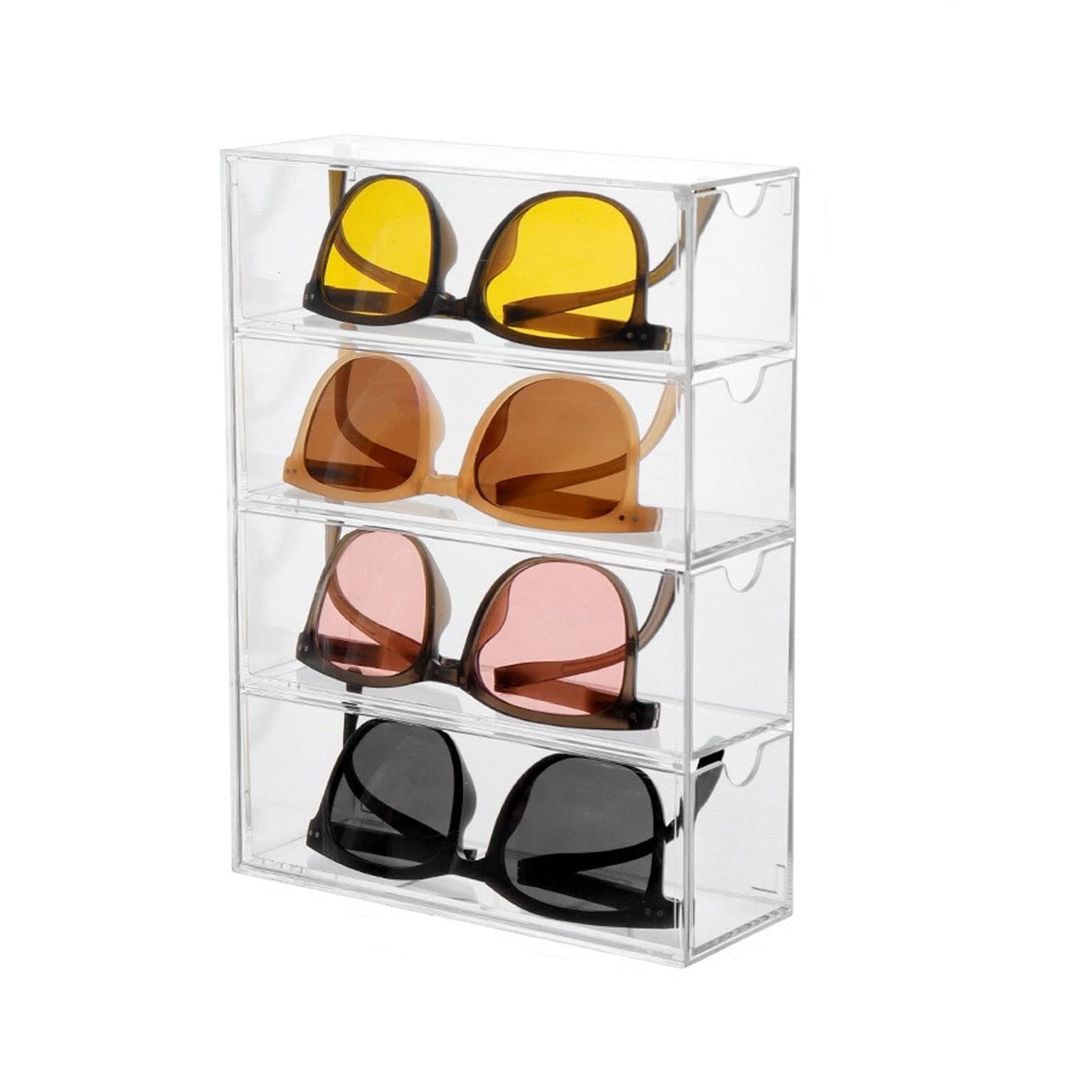 Store2508 Acrylic Sunglasses Eyeglasses Spectacles Organiser with 4 Slots Drawers