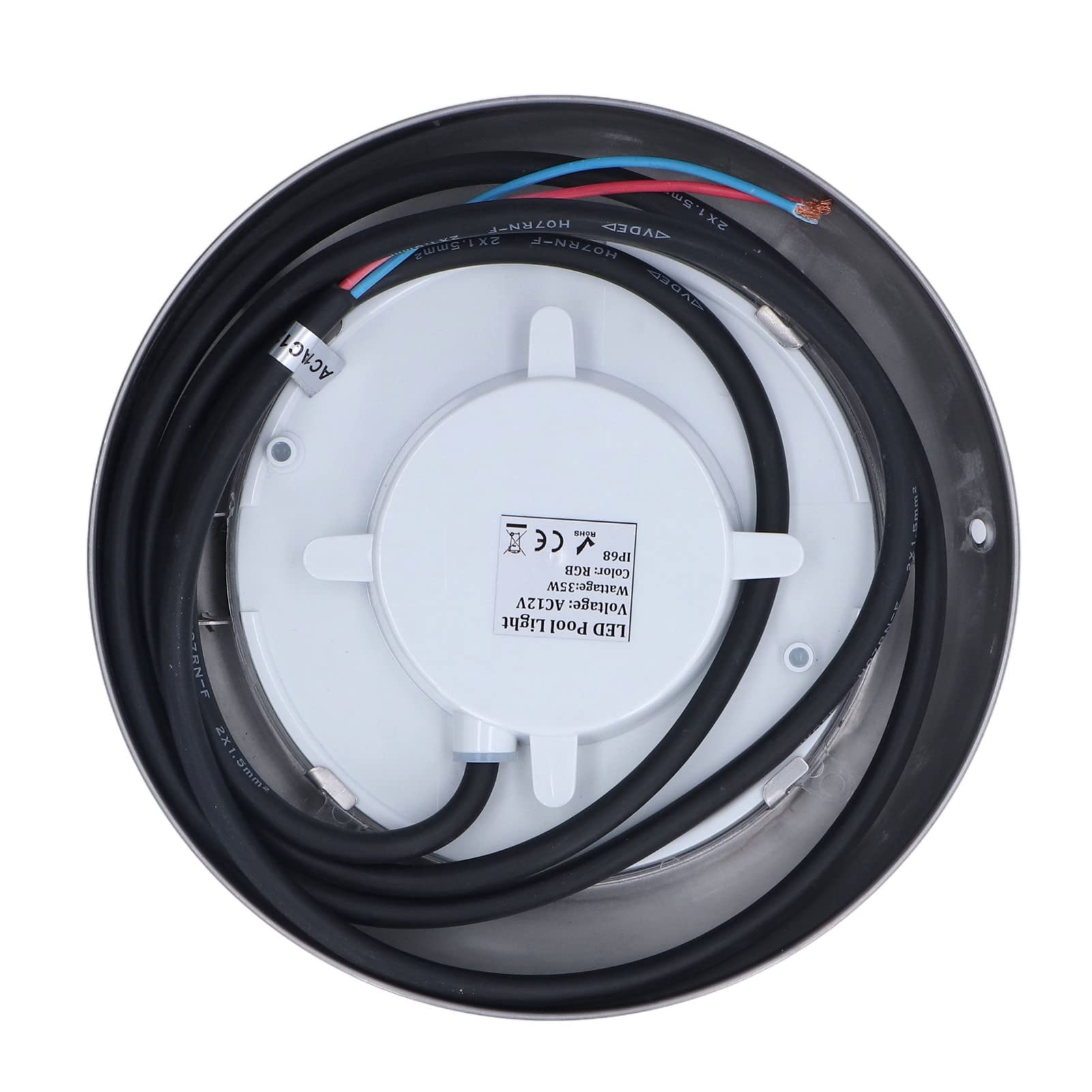 Fafeicy 468LED 35W Światło do Basenu Pilot RGBW AC12V IP68 Wodoodporny, z 12-kluczowym Pilotem i 7 Statycznymi Kolorami, do Dekoracji Krajobrazu Podwodnego Stawu (Skorupa bez wzoru)
