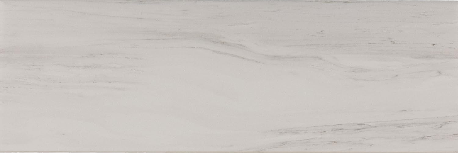 Daltile Costar 4" x 12" Marble Look Ceramic Wall Tile in Matte Calacatta Sky for Kitchen Backsplashes, Decorative Accents, or Bathroom Walls