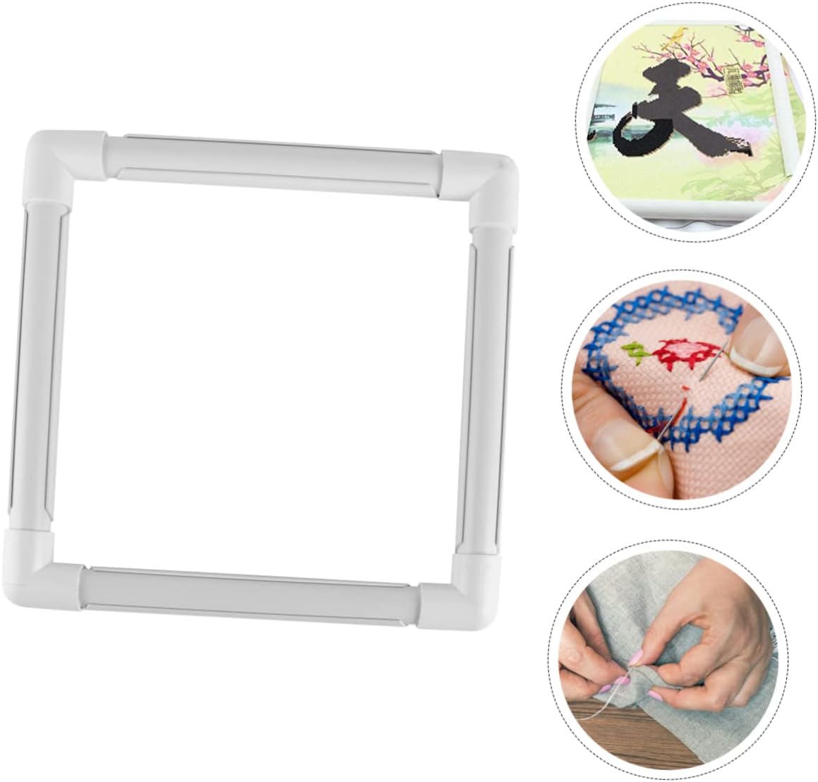 PLAFOPE Square Embroidery Frame Lap Stand Clip for Embroidery Decoration Cross Stitch