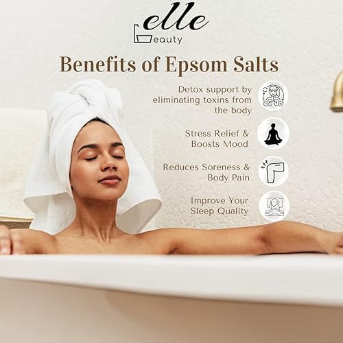 Miniatura 4 de Elle Beauty 's - Tarro hecho a mano de 8 onzas de sales de baño perfumadas con cuchara de madera