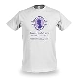 Elbenwald Bridgerton – T-Shirt Lady Whisteldown Society Papers czarno-biały 100% bawełna