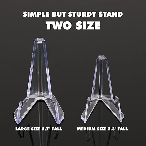 Miniatura 5 de Soporte de exhibición de monedas transparente  Mini caballete de plástico  Soportes acrílicos para monedas Air-Tite  Tarjeta  Relojes de bolsillo
