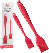 Kitchen Mama WALTZGRIP Koch- und Backpinsel Platinsilikon, 2er-Set, Rot