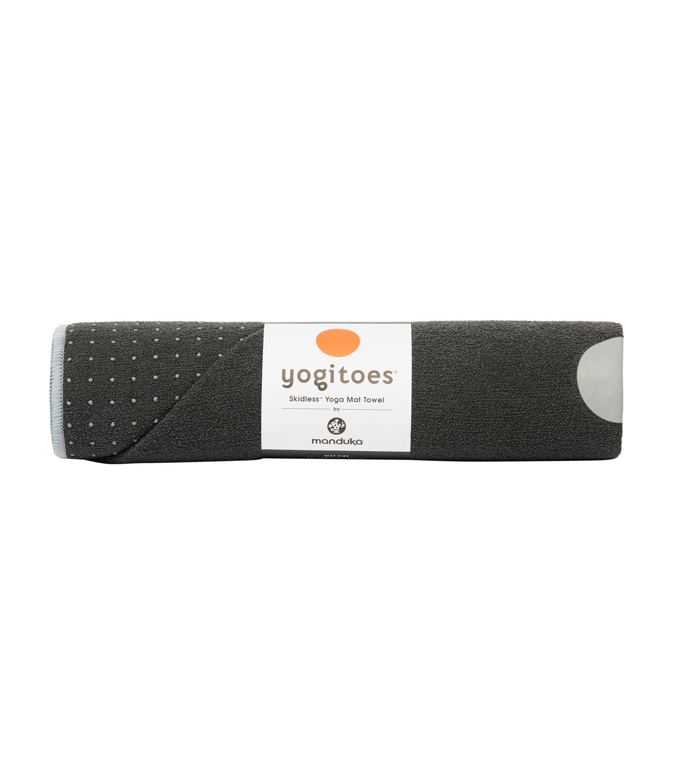 Manduka Yogitoes Toalla para Esterilla de Yoga, Ligera, Microfibra de Secado rápido, tecnología Antideslizante, para Hot Yoga, Vinyasa y Power Yoga, 180 cm, Gris