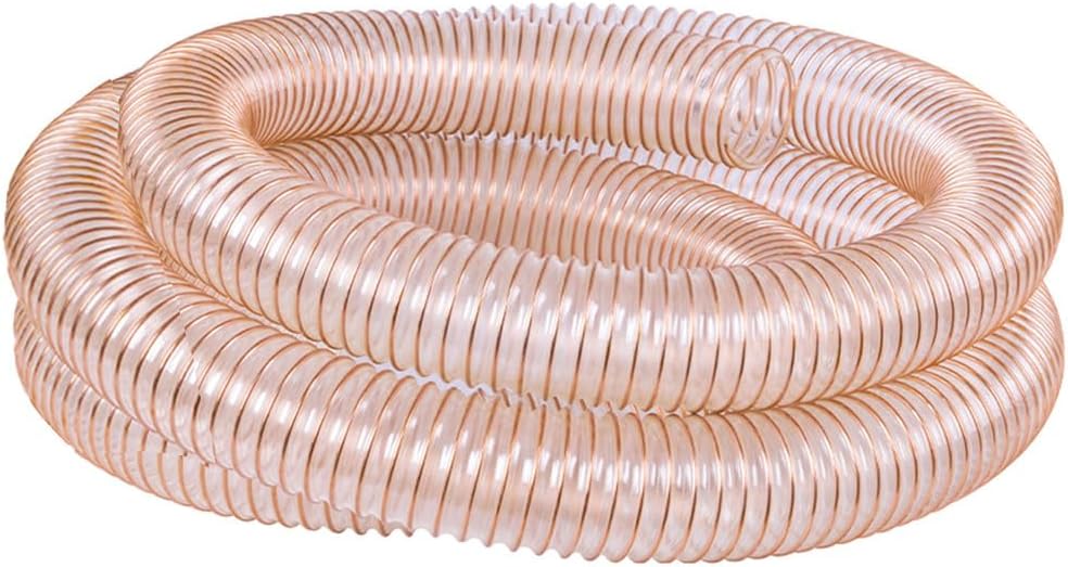 PU Polyurethane Pipe Flexible Ducting Hose 1M Inner Diameter 45MM Air Duct Transparent Telescopic Tube for Abrasive Solids,Thickness 1.2mm