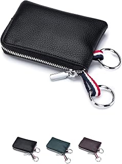 [Amzbag] キーケース スマートキー対応 小銭入れ メンズ レディース【これ一つでお出かけ】 本革 コインケース 仕切り キーホルダー付き ミニ財布 ミニポーチ 薄型 軽量 パスケース 免許証入れ カード収納 コンパクト 多機能 撥水 ギフト