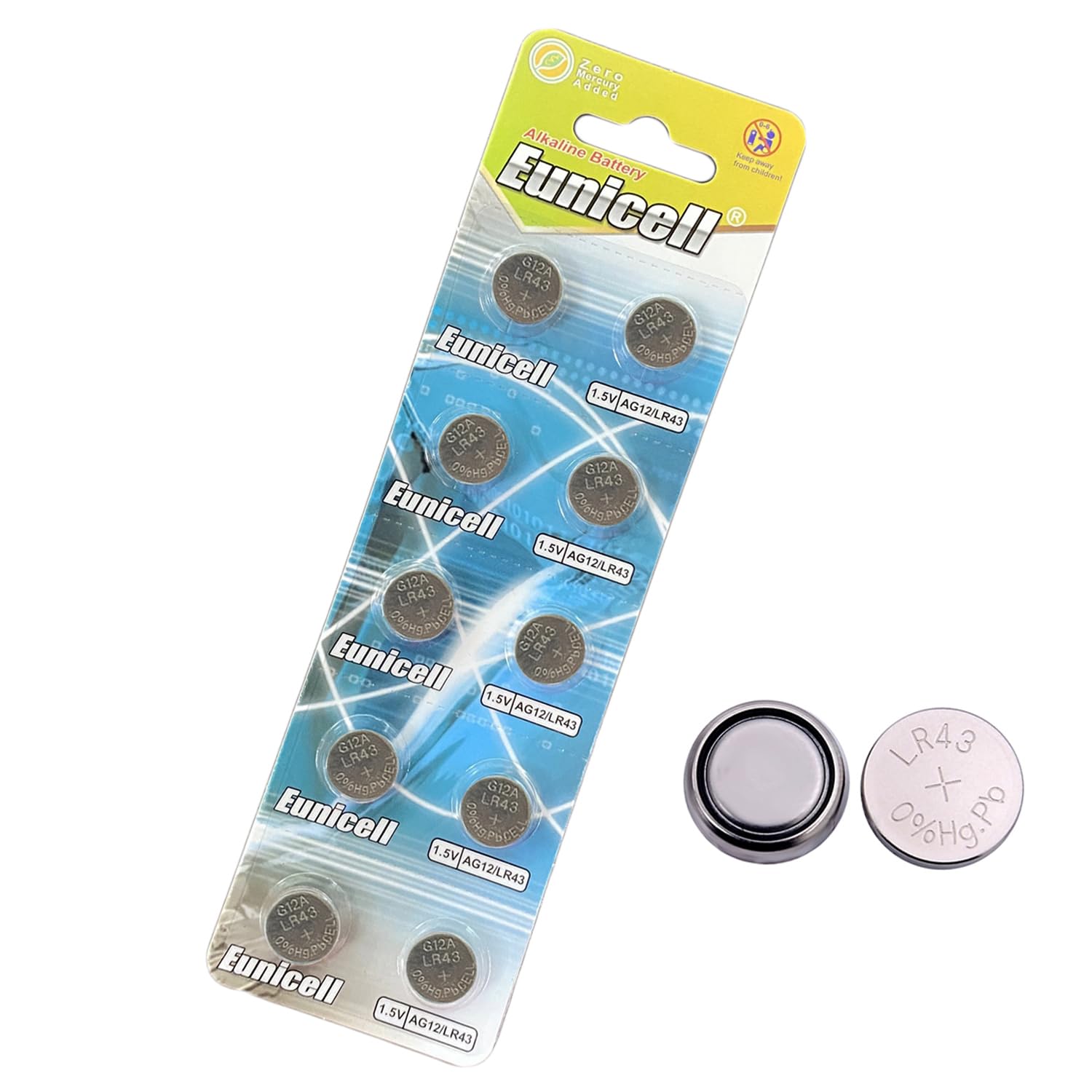 Pack of 10 - LR920/AG6 Eunicell 1.5V Button Coin Cell Alkaline Batteries - Suitable for use in LED lights, Digital Voice Recorders, Toys, Blood Glucose, Cholesterol Testing, Meters, Toys — view 26