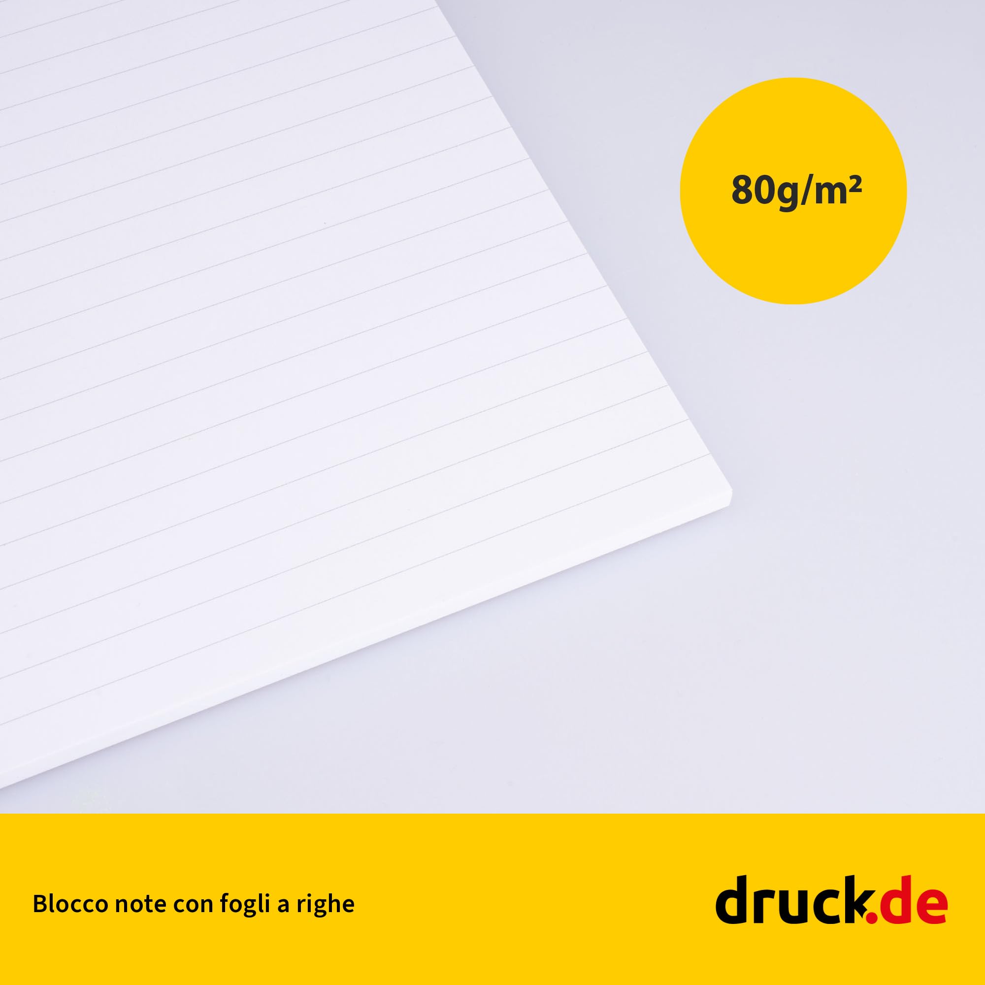 druck.de Set di quaderni A4 a righe, 20 blocchi, 50 pagine per blocco | Set di quaderni A4 a righe, 20 blocchi, 50 pagine per blocco, A4