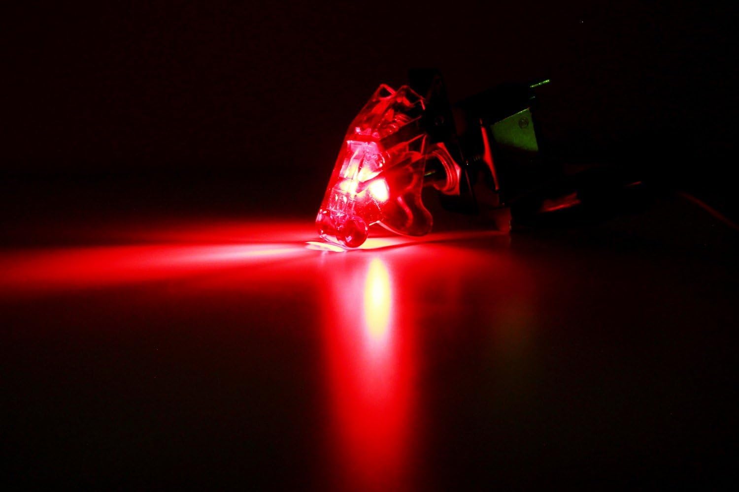 iJDMTOY Aircraft Style Red Cover w/Red LED Indicator Light 12V/20A On/Off SPST Toggle Switch w/Safety Flip Cover Compatible with LED Light Bar, Fog Lamps, Daylight DRL, etc