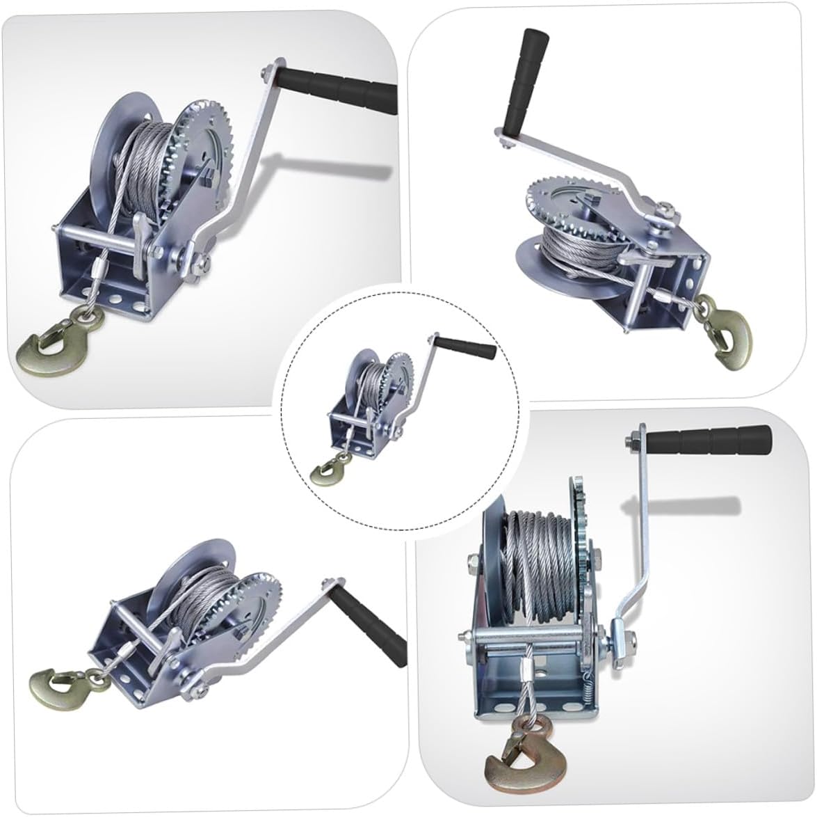PRETYZOOM Hand Winch with 10m Steel Cable 3500lbs Manual Boat Trailer Winch Heavy-Duty Towing Hauling Cable for Car, Truck, and Rv Use