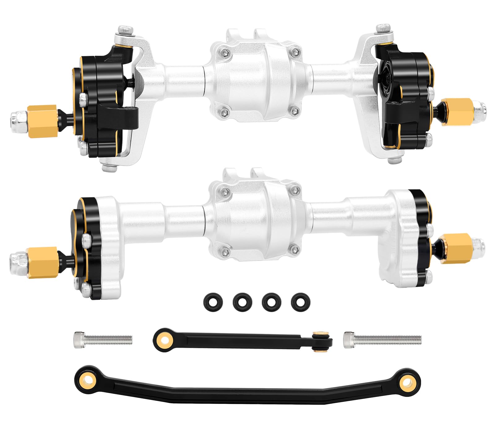 OGRC for FCX24 Portal Axles Front Rear Axles Set with Brass Portal Cover Steering Block for FMS FCX24 Power Wagon Smasher Lemur K5 Blazer FCX18 LC80 Upgrade Parts