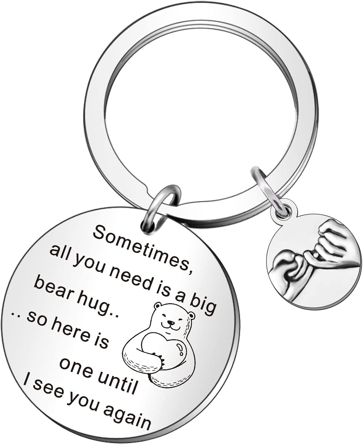 WTOPP Thinking Of You Keyring Gifts Leaving Gifts Missing You Gifts For Her Him Hugs Gifts, Stainless Steel
