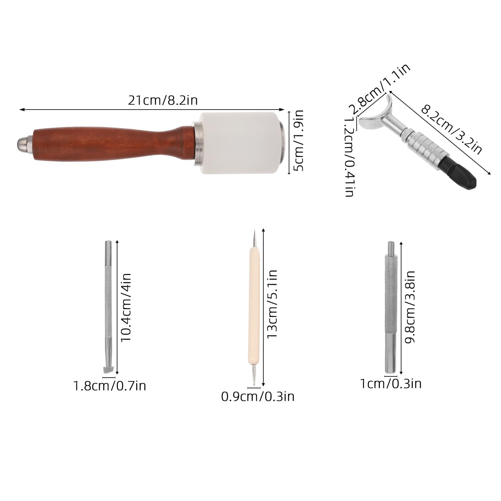 Kit de Herramientas para Repujado Cuero con Sello de Acero y Martillo para Manualidades DIY Juego Completo de Sellos Alfabéticos y Troqueles para Artesanía y Tallado Preciso