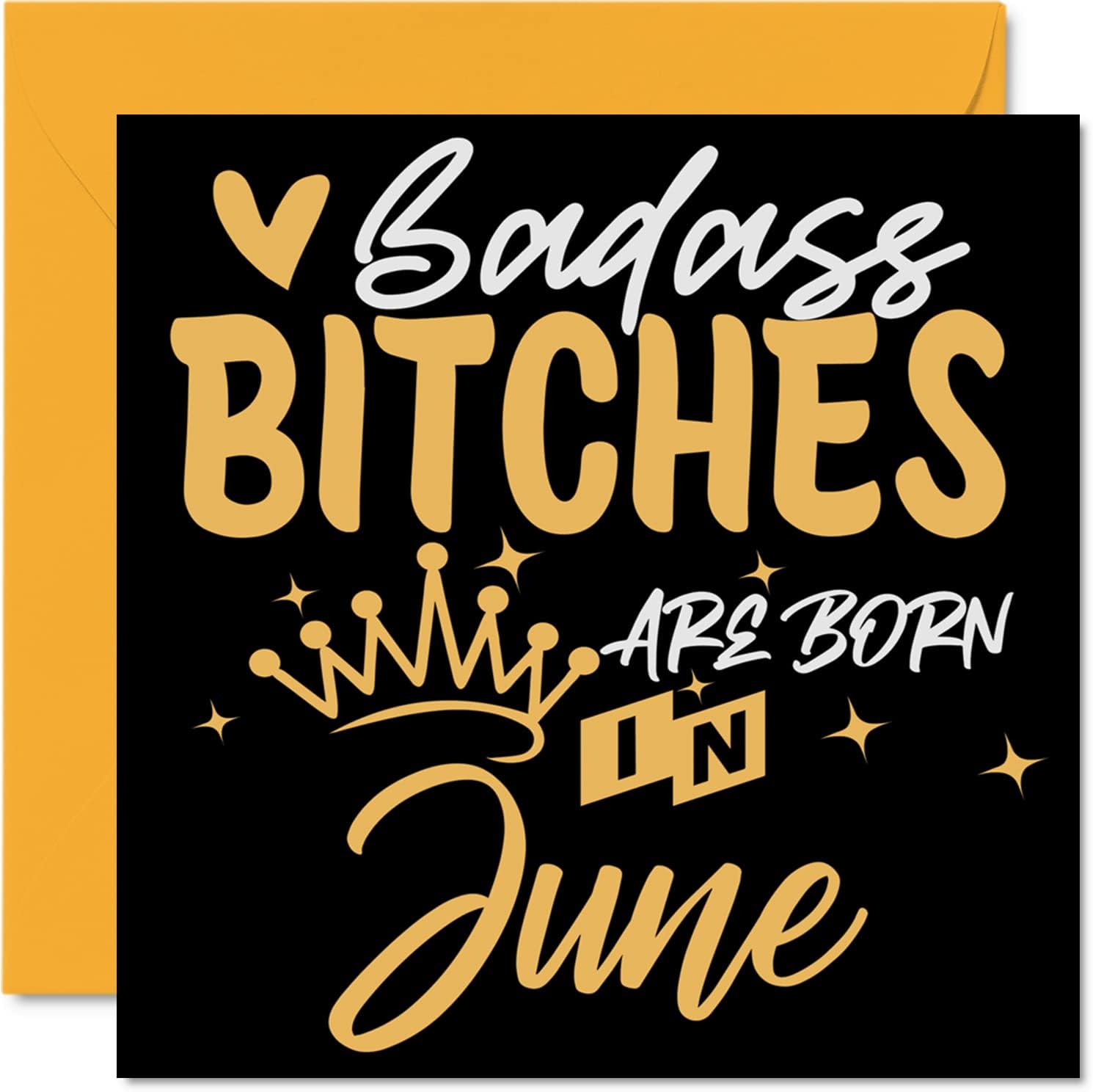 Stuff4 Funny Birthday Cards for Women Her - Badass Bitches Are Born In May - Happy Birthday Cards for Friend Girlfriend Wife Daughter Sister Aunt Mom Granny, 5.7 x 5.7 Inch Humor Greeting Cards Gift