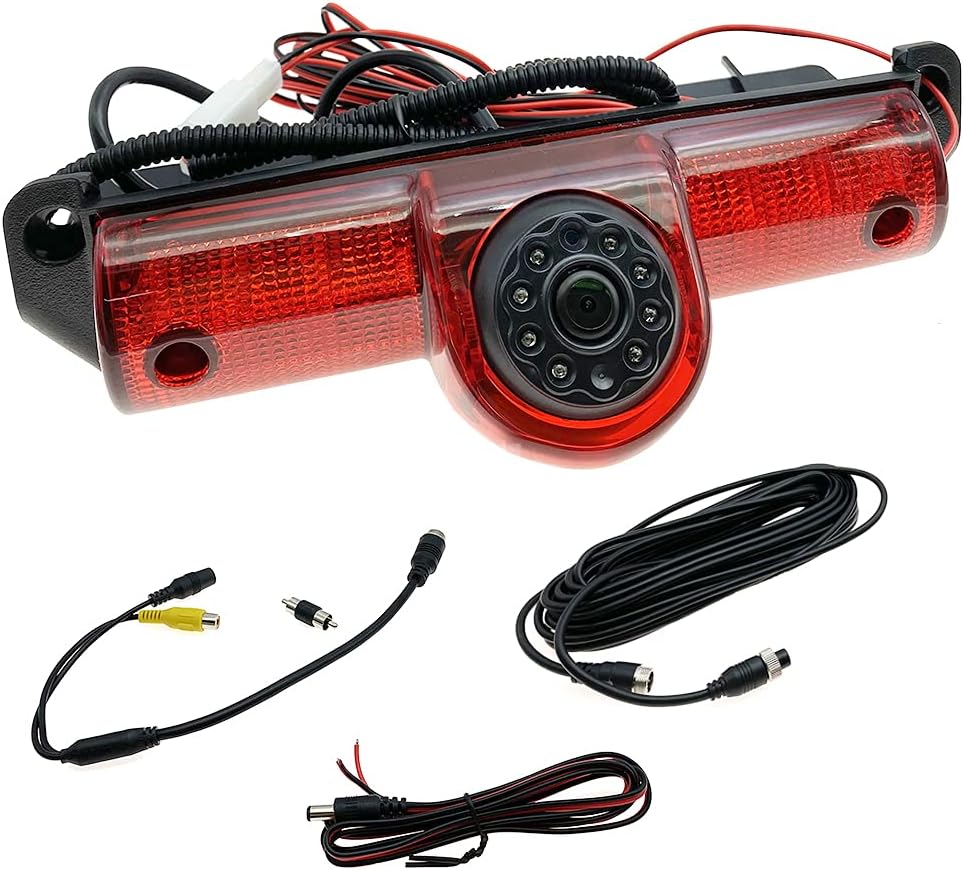 Brake Light Rear View Reverse Backup Camera Compatible with 2003-2019 Chevy Express GMC Savana Van 1500 2500 3500