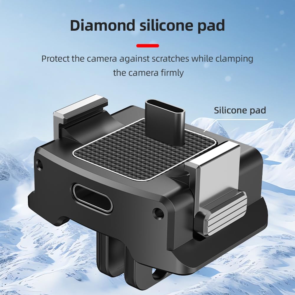 Andoer Upright Charging Station Desktop Stand Bracket Quick Release Aluminum Alloy 3 in 1 Mounting Interface Replacement for DJI OSMO Pocket 3