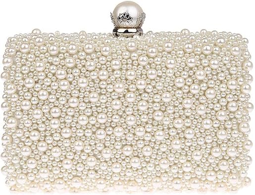 ZAKIA Womens Faux Pearl Beaded Evening Dress Bag Bridal Wedding Tote Party Wallet Clutch