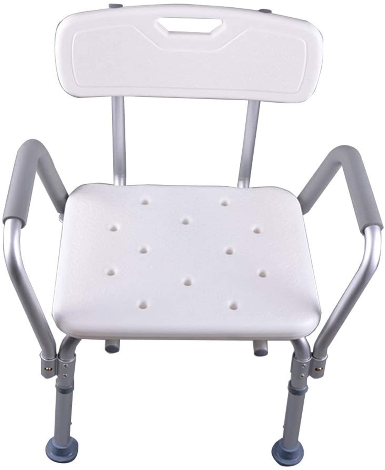 Siège de douche en aluminium réglable avec accoudoirs pour senior