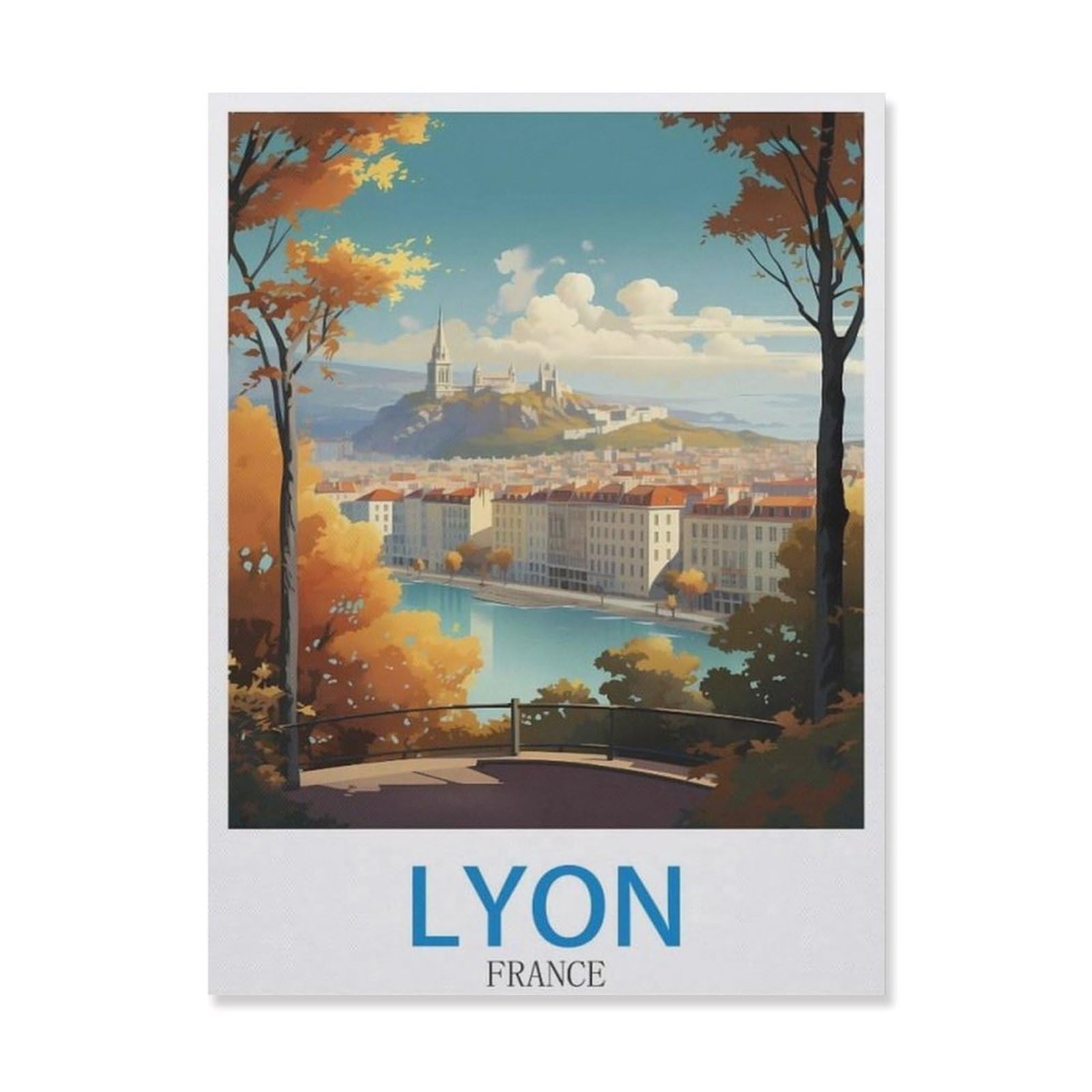 Lyon France，Funny Poster Wall Art Decor Metal Sign Poster(15x30cm）6x12 inch-EG71