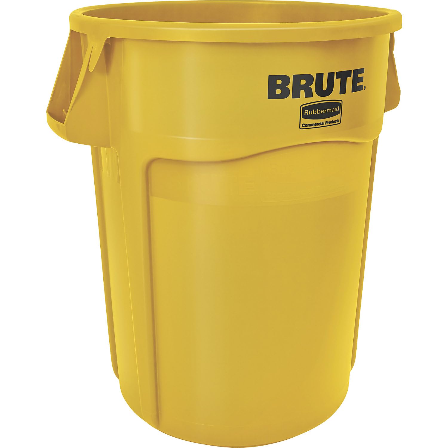 Rubbermaid Commercial Products Brute Round Container 167 L Gelb – Schwerlast-Abfallbehälter mit Luftkanälen, robuster Kunststoff für Gastronomie, Bauwesen Büro und Lager – FG264300YEL