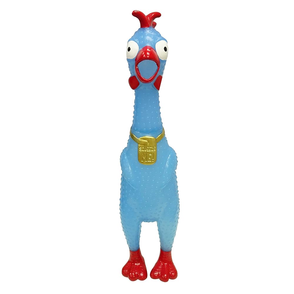 Animolds Squeeze Me Rubber Chicken Toy | Screaming Squeaky Chicken for Kids & Dogs | Novelty Prank Gag Gift (1 Pack Glow in The Dark)