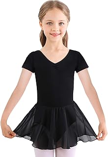 Vestido de Ballet Maillot de Danza Manga Larga Gimnasia Leotardo Algodón Body Clásico para Niña