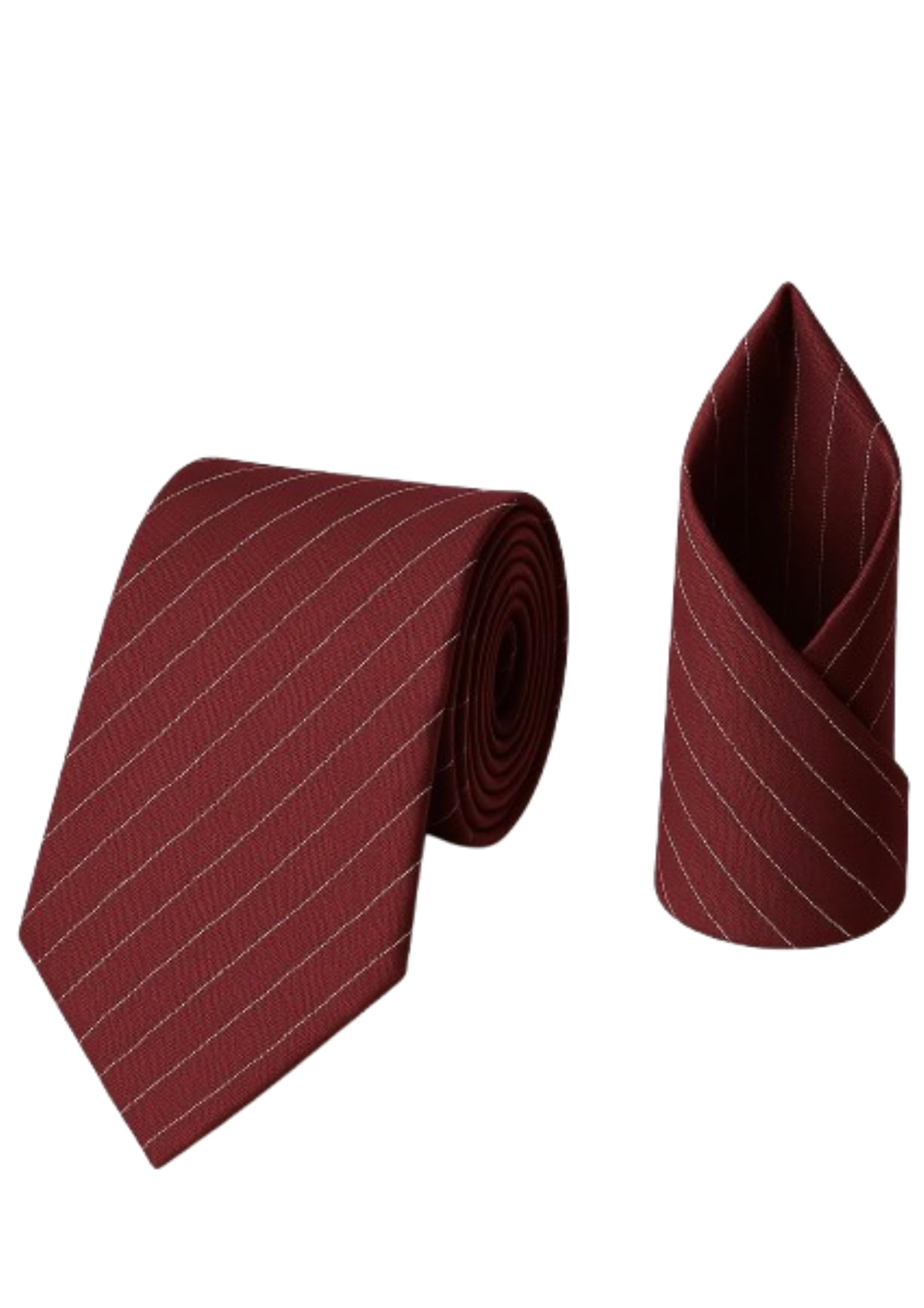 Random Stripe Men Classic Business & wedding Necktie Pocket Square Set Microfiber Fabric (1 Tie 1 Hankey 1 Gifted paper box)-image-10