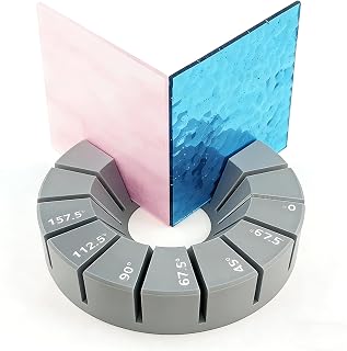 Stained Glass Angle Tool, Multi-Angle Soldering Jig, PETG, Gray | Deep-slot design helps keep glass pieces aligned during tack soldering, geometric assembly, and angle setup.