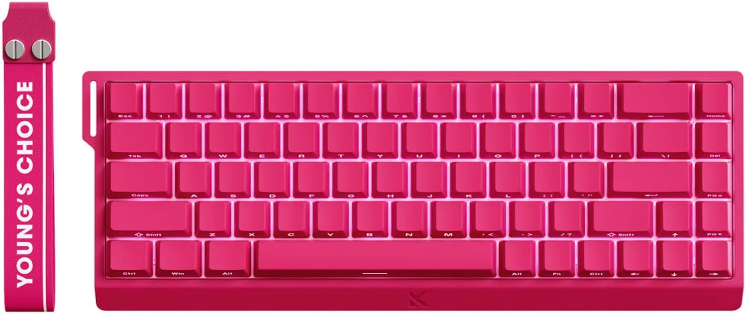 MCHOSE Ace68 E-sport Rose Red 65 HE Uranus Manyetik Switch eSports RGB Hotswap Mekanik Gaming Klavye