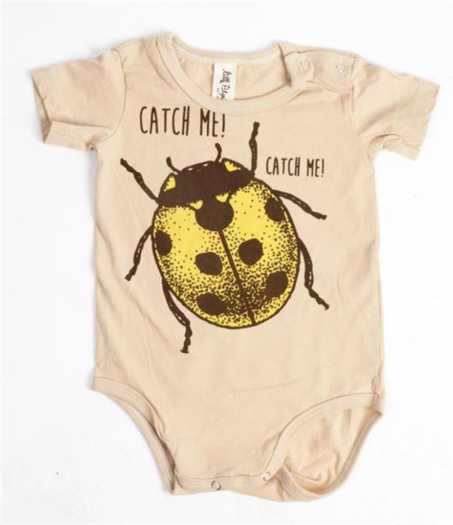 Baby Onesie - Tan - Catch Me Shortsleeved Onesie - Super Soft%100 Organic Cotton (12-18 Months)