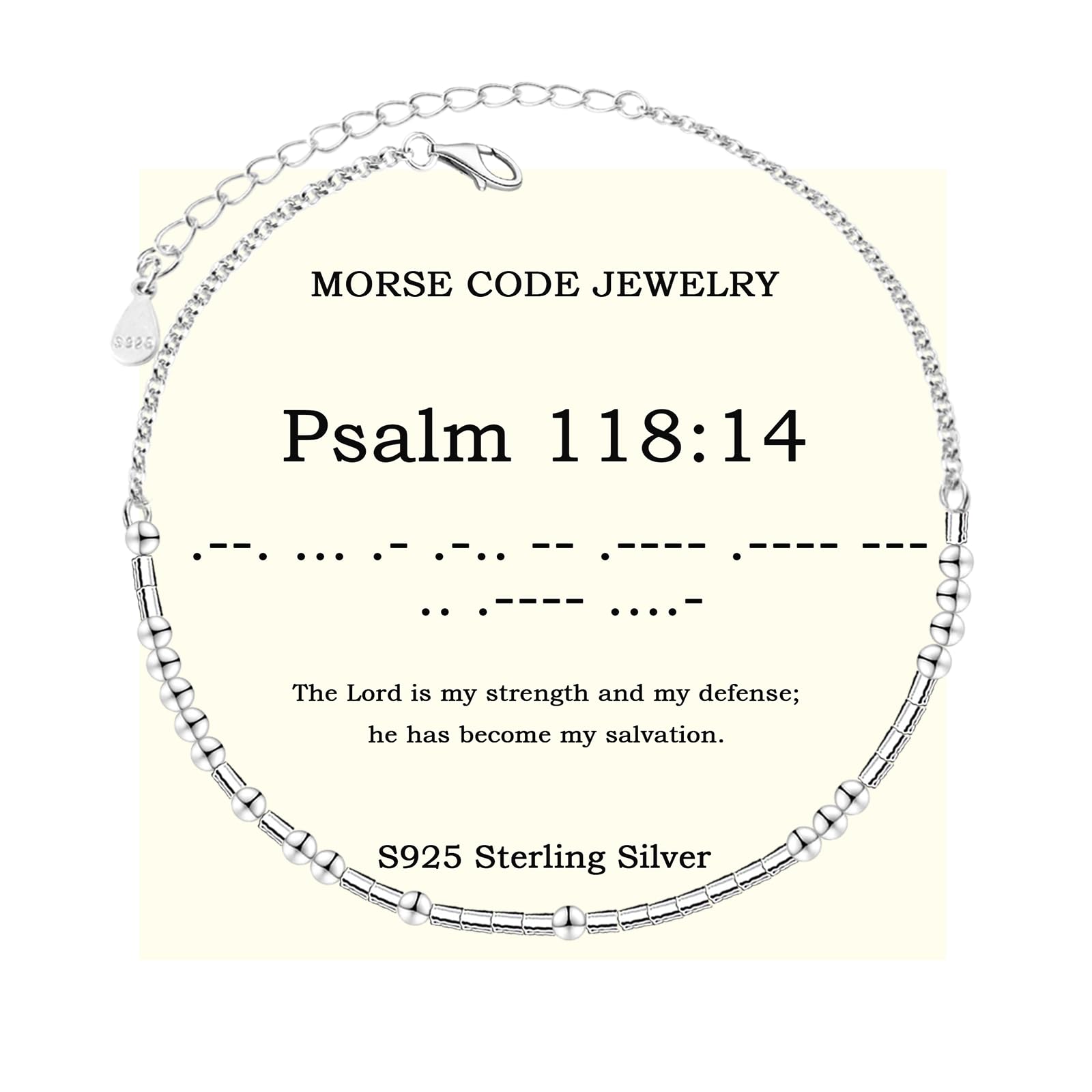 Bible Verse Morse Code Bracelet: S925 Sterling Sliver Scripture Bracelets