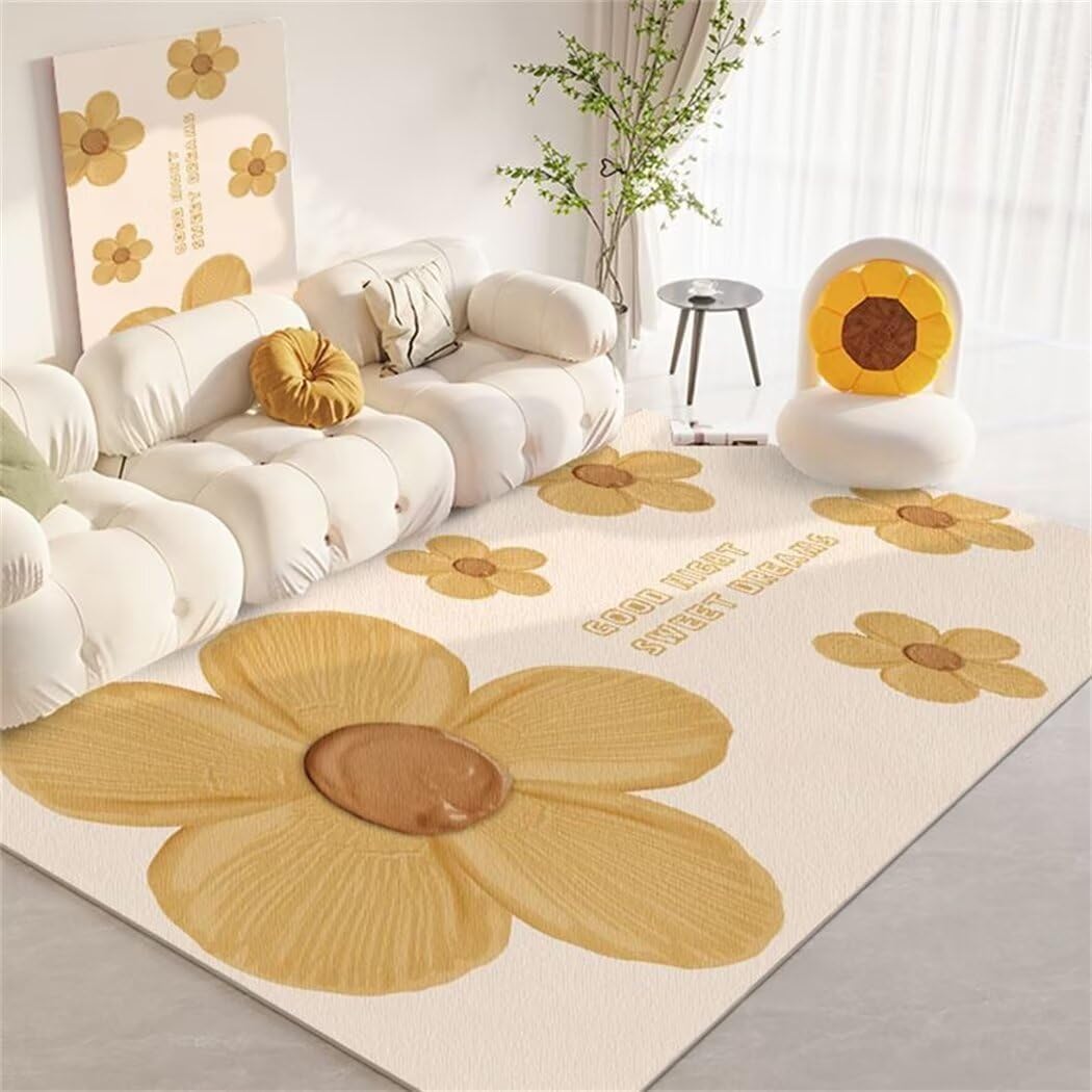 Tapis chambre ado beige doux durable 50x80cm tapis design salon
