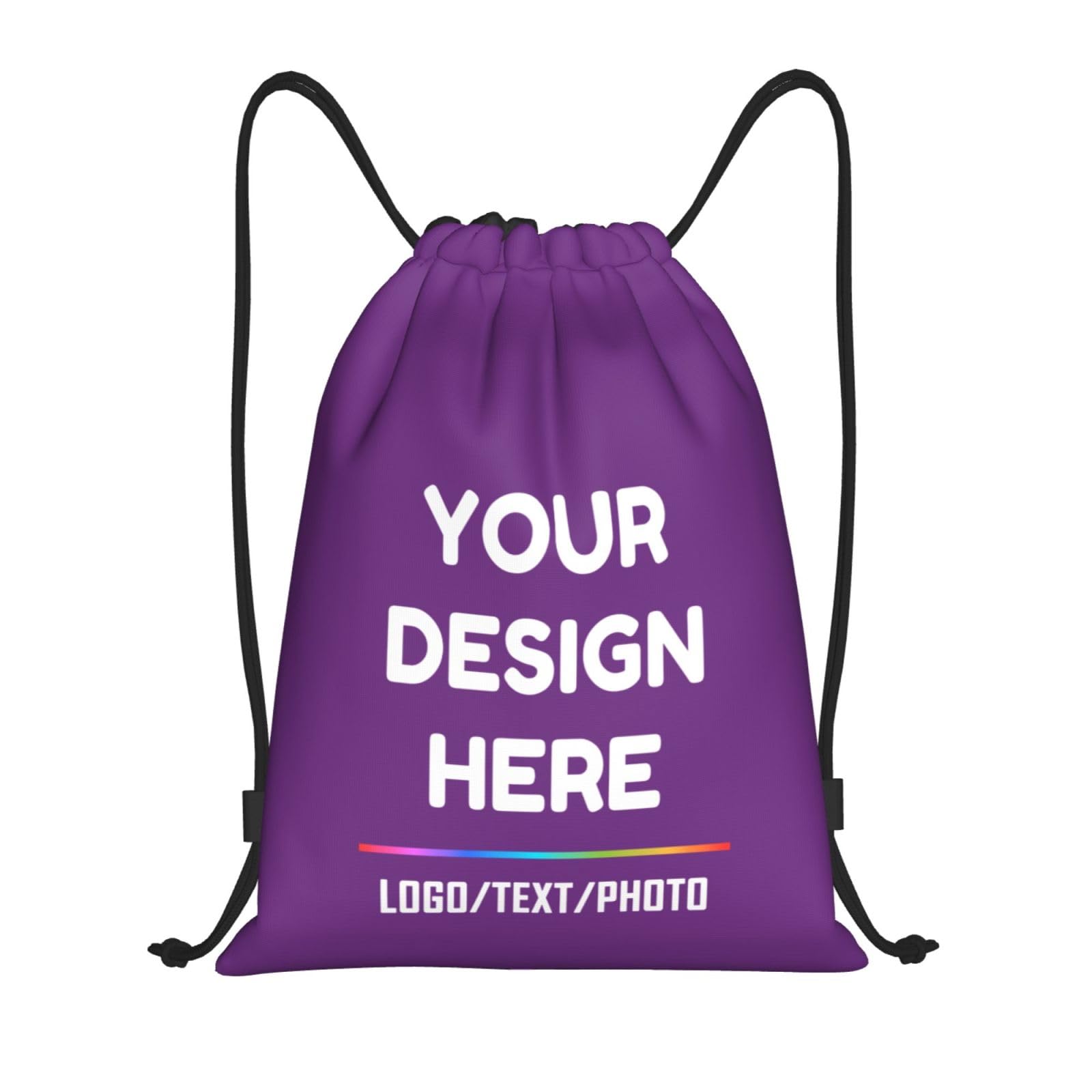 Tingwei Personalised Drawstring Bag Custom Backpack Text, Sport Bag for Men and Women, Waterproof Drawstring Bag, Swimming Bag, perfect for Training, Outdoor Fitness