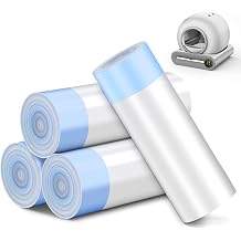80 Pack Self-Cleaning Cat Toilet Trash Bags, 17.8" x 17.75" Extra Large Replacement Liners, 4 Rolls Drawstring Garbage Bags for Robotic Automatic Toilet 80 Count/4 Rolls