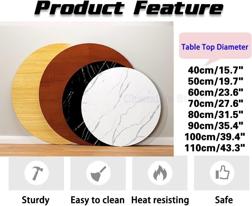 Wood Round Table Top 16 20 24 36 39" for Patio/Coffee/Dining Table Tops, DIY Replacement Circle Tabletop 0.6" Thick(Teak,40cm/16)