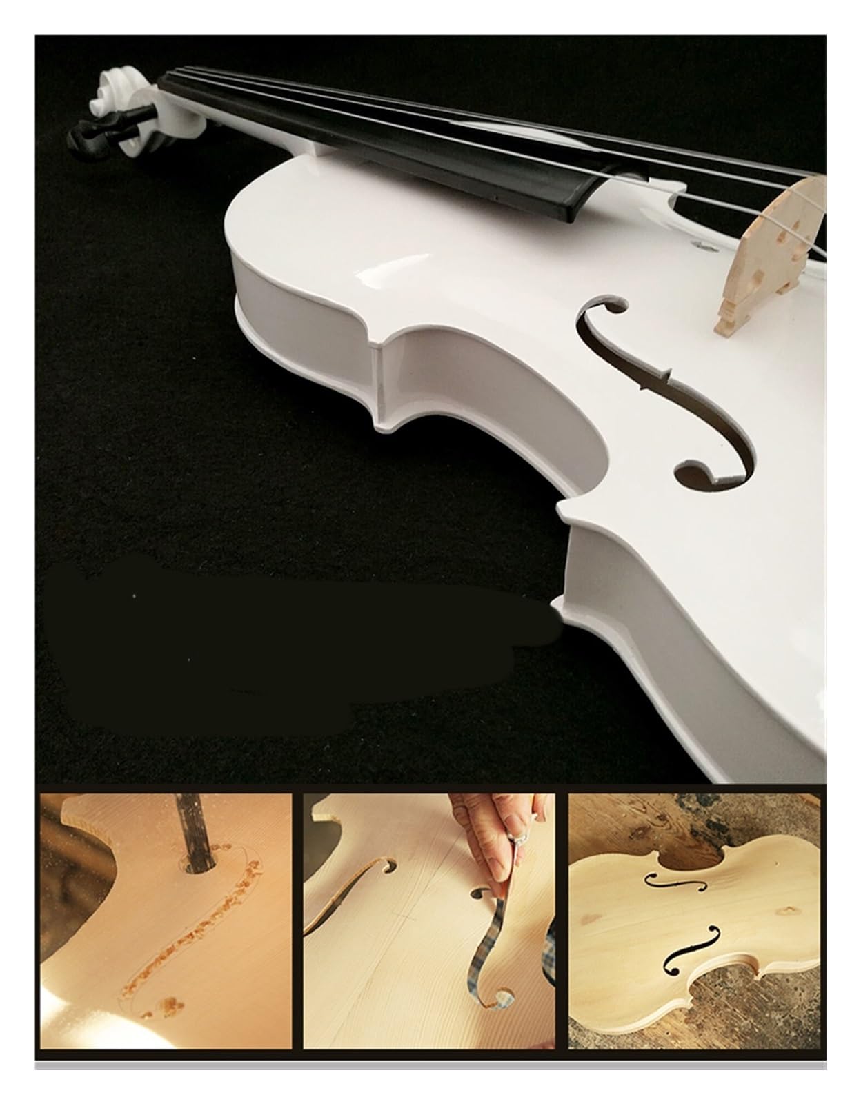 Violine Set Anfängergeige, Erwachsene, weiße Geige, komplettes Set geliefert (Color : 1/8)