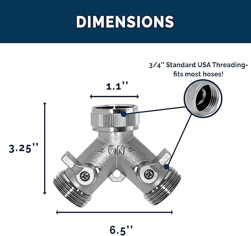 Miniatura 9 de Morvat Juego de manguera de jardín de acero inoxidable de 150 pies de alta resistencia más divisor en Y de latón niquelado de 2 vías